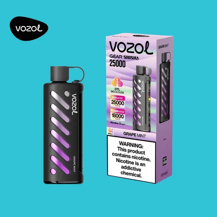 Vozol Gear Shisha 25K Disposable Vape ~ Rechargeable, 2.1-inch Colour Display, Adjustable Airflow, Dual Vape Mode, Audio Interactive, 5mg/ml (0.5%) Nicotine