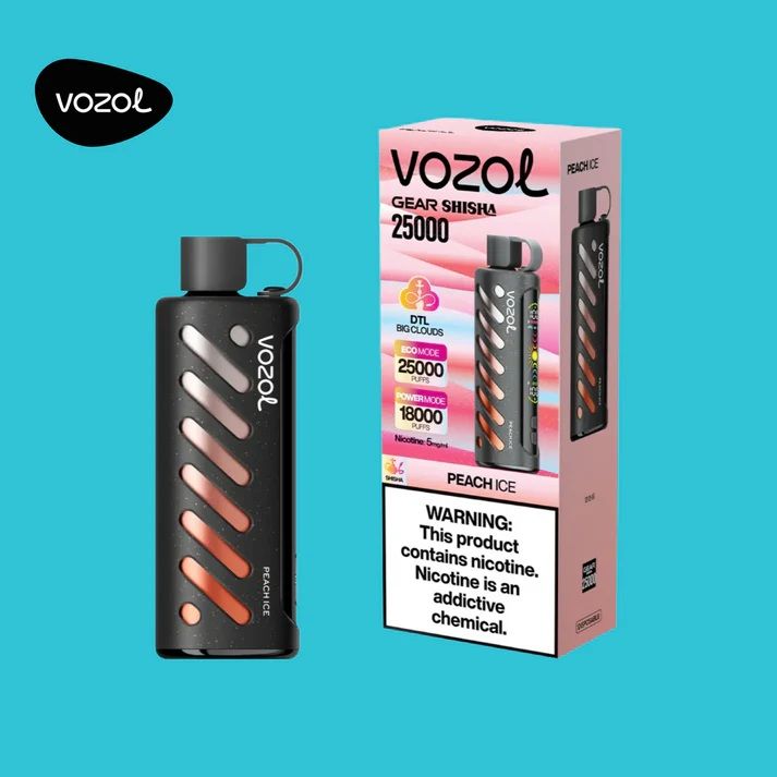 Vozol Gear Shisha 25K Disposable Vape ~ Rechargeable, 2.1-inch Colour Display, Adjustable Airflow, Dual Vape Mode, Audio Interactive, 5mg/ml (0.5%) Nicotine