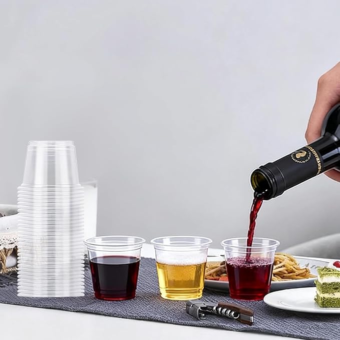 Techpak ~ 40-Pack 50ml Clear Disposable Plastic Shot Glasses