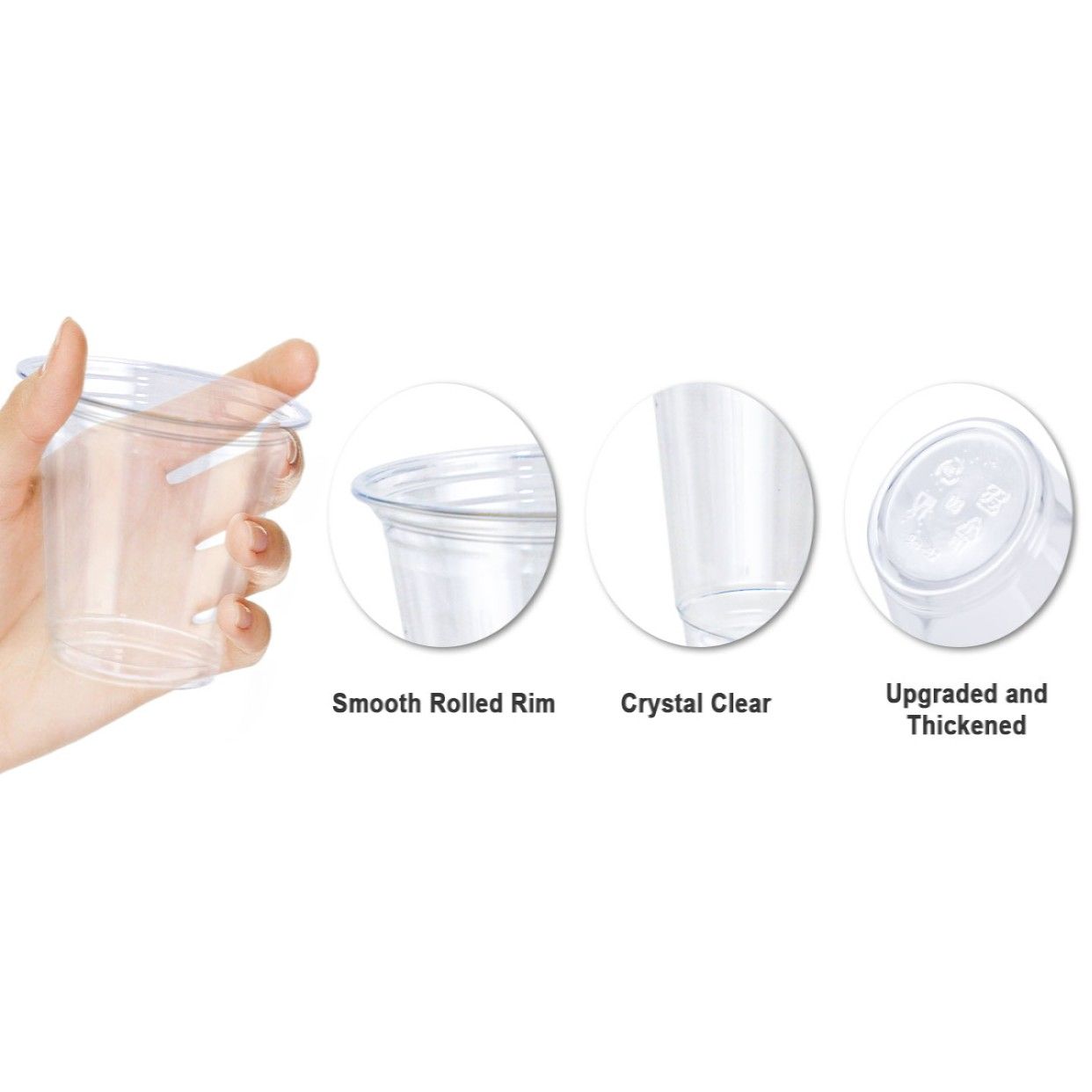 Techpak ~ 50-Pack 400ml Clear Disposable Plastic Glasses