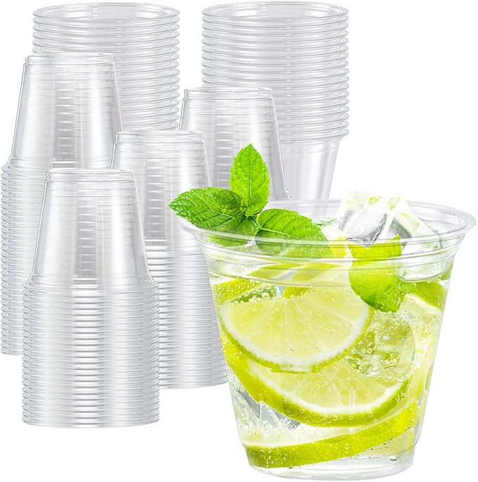 Techpak ~ 50-Pack 400ml Clear Disposable Plastic Glasses