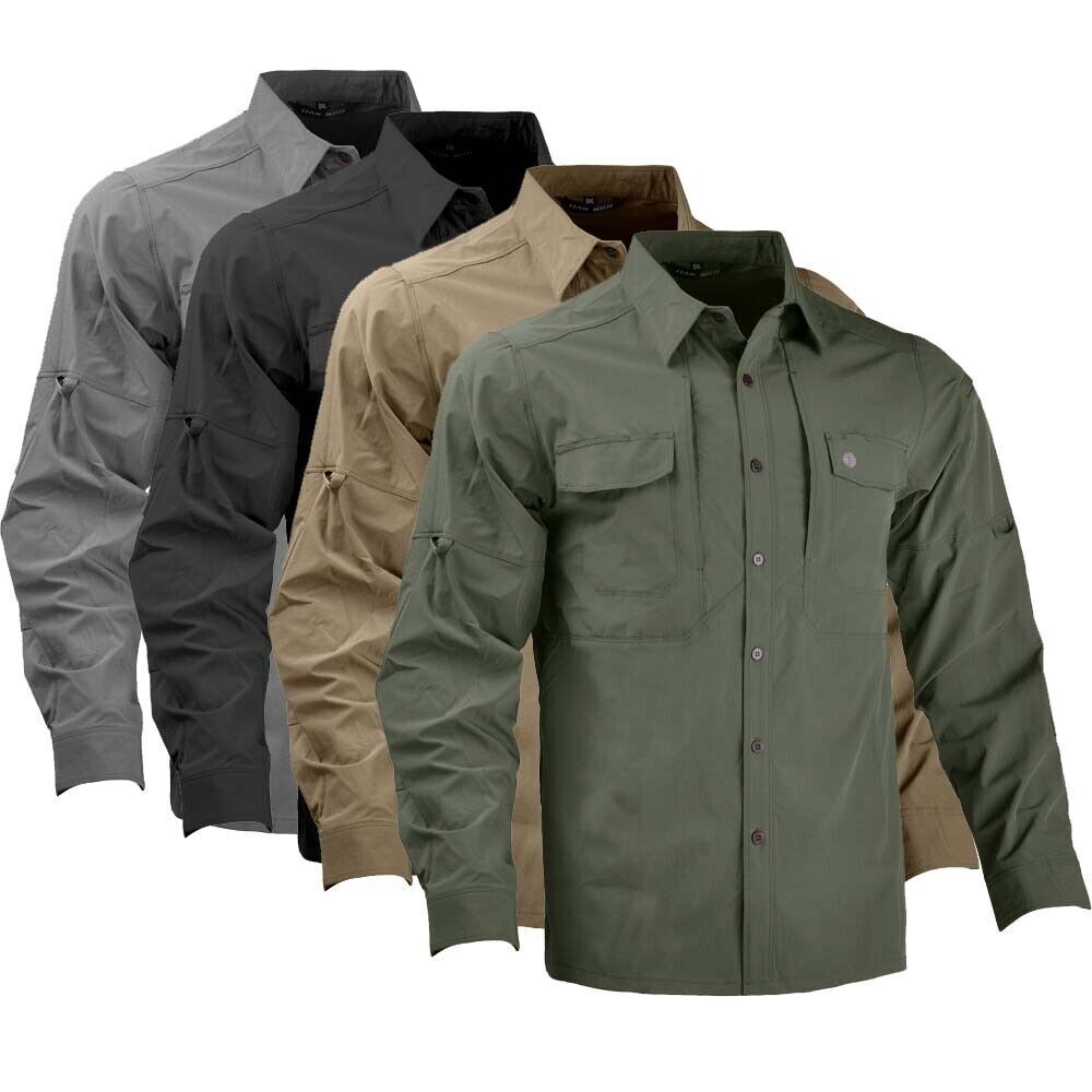 Day Walker Men's Tactical Quick-Dry T-Shirt - Short Sleeve Combat Training Tee - Moisture-Wicking Performance Shirt with Patch Panels for Gym, Hiking & Airsoft