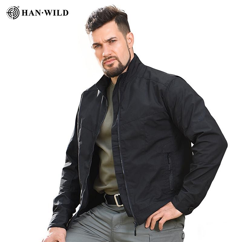 Men's Outdoor Combat Jacket - Full-Zip Camouflage Training Coat Tactical Windbreaker Jacket