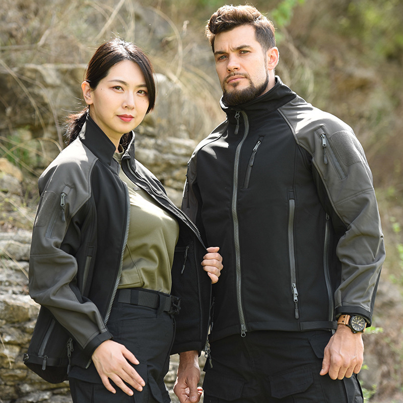 Men’s Soft Shell Tactical Jacket - Water-Resistant Fleece Lined Outdoor Coat Outdoor Soft Shell Jacket - Lightweight Thermal Training Jacket for Hiking