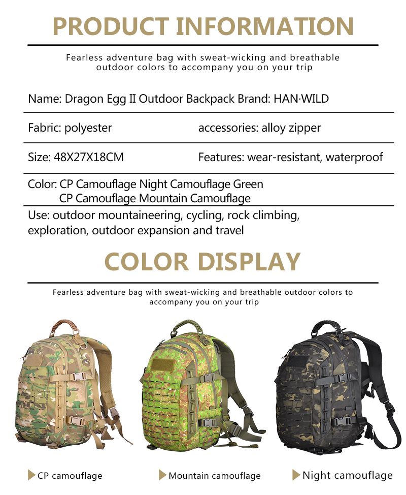 Dragon Egg II Tactical Backpack – 25L Waterproof Outdoor Bag with MOLLE System, Padded Laptop Sleeve & Breathable Back – For Hiking, Camping & Travel