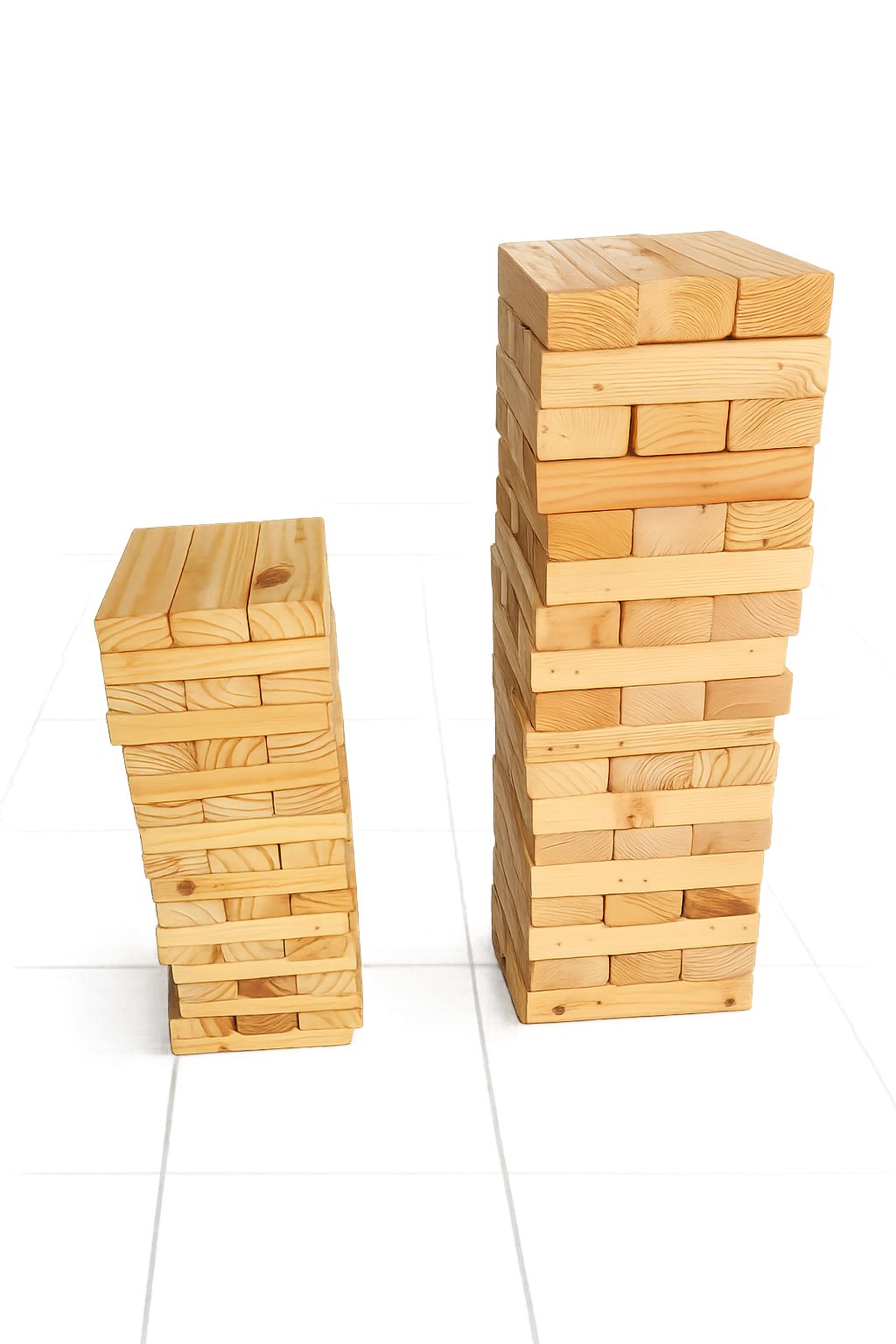 Giant Tumble Jenga Stacking Tower Game Wood Stacking Blocks with Heavy-Duty Carrying Bag – Family Outdoor Party Game for Lawn, Backyard & Events Hand Crafted
