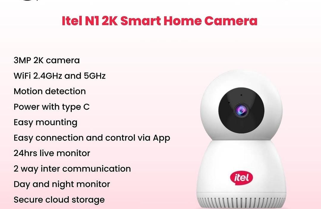 itel N1 2K Smart Home Camera  360° cctv nanny camera , baby, office, shop CCTV camera Smart Motion Detection Alerts Instant notifications on your phone.Can call and talk through CCTV.OFFER!!!DISCOUNTS