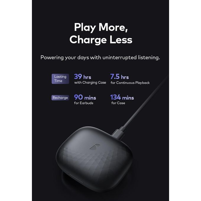 Itel TWS BudsAir 5 e Earpods with Subtle Shine Sleek Curves, Rich Deep Bass Sound, 39 Hours Long Playtime, 3.5g Lightweight In-Ear Design ,Portable with a Lanyard DISCOUNT!!! AI NOISE CANCELLATION