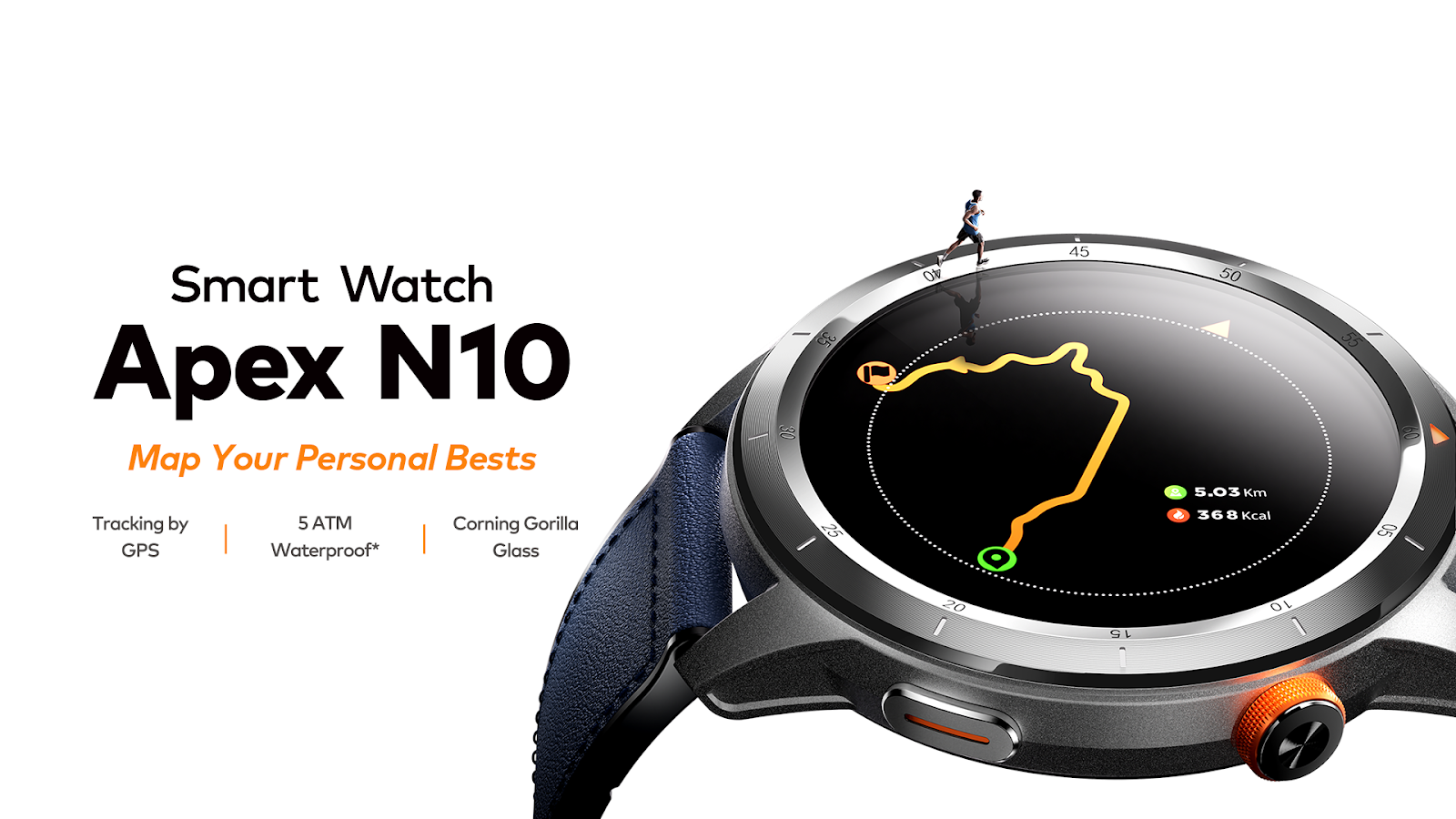 itel Apex N10 Smartwatch 1.43'' Amoled Digital Compass, 5ATM Waterproof, GPS Tracking, Anti-Cracking Glass,Multiple Sports Modes with FREE alternative  Straps