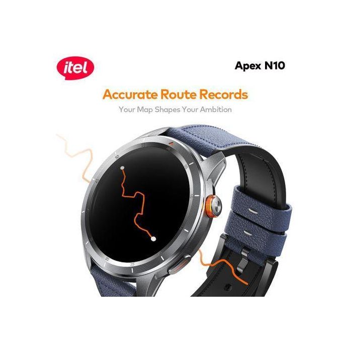itel Apex N10 Smartwatch 1.43'' Amoled Digital Compass, 5ATM Waterproof, GPS Tracking, Anti-Cracking Glass,Multiple Sports Modes with FREE alternative  Straps