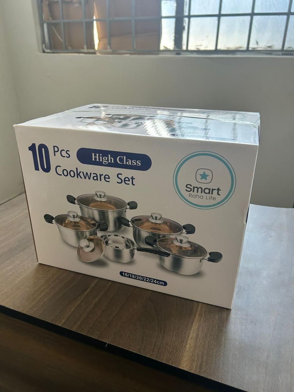 Smart Raha Life 10pcs Premium quality Stainless Steel Cookware Sets Pot Sufuria with Glass Lids Induction Cooking Pots