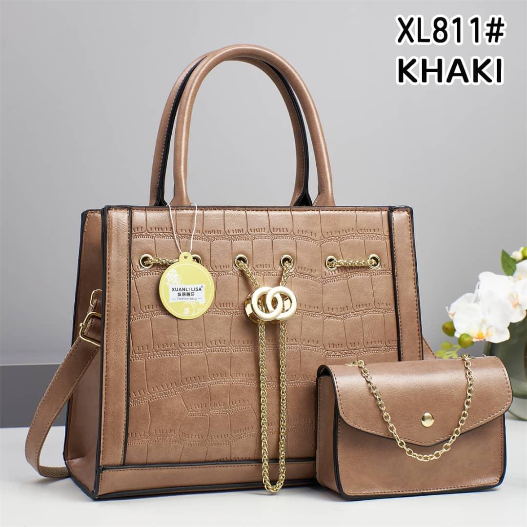 OFFER 🔥 🔥 🔥NEW IN MARKET, LADIES & WOMEN GENUINE LEATHER 2PCS SHOULDER BAGS HANDBAGS & CHAIN SLING BAG.