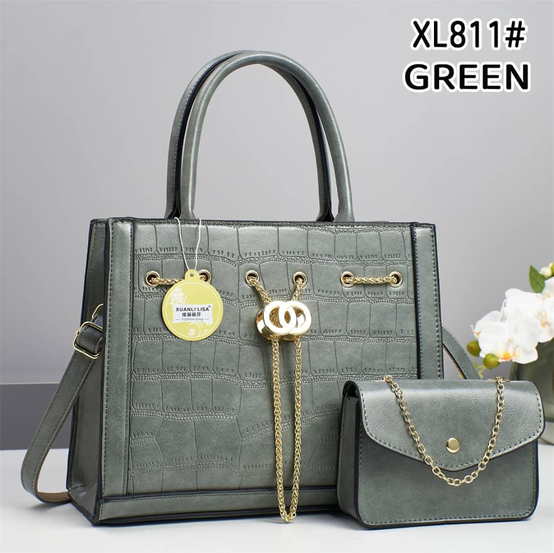 OFFER 🔥 🔥 🔥NEW IN MARKET, LADIES & WOMEN GENUINE LEATHER 2PCS SHOULDER BAGS HANDBAGS & CHAIN SLING BAG.