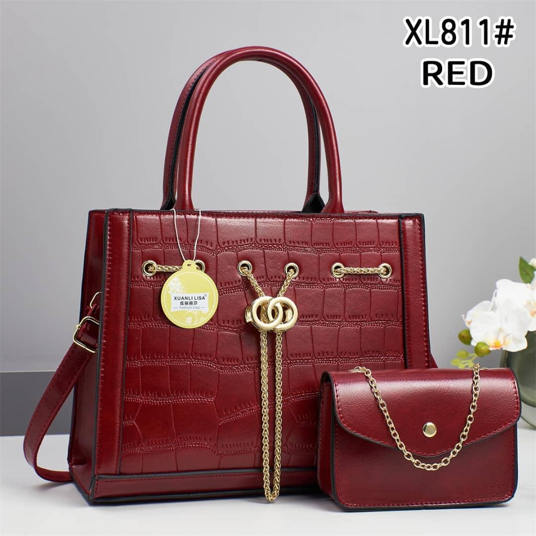 OFFER 🔥 🔥 🔥NEW IN MARKET, LADIES & WOMEN GENUINE LEATHER 2PCS SHOULDER BAGS HANDBAGS & CHAIN SLING BAG.