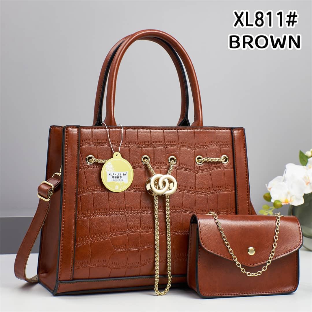 OFFER 🔥 🔥 🔥NEW IN MARKET, LADIES & WOMEN GENUINE LEATHER 2PCS SHOULDER BAGS HANDBAGS & CHAIN SLING BAG.