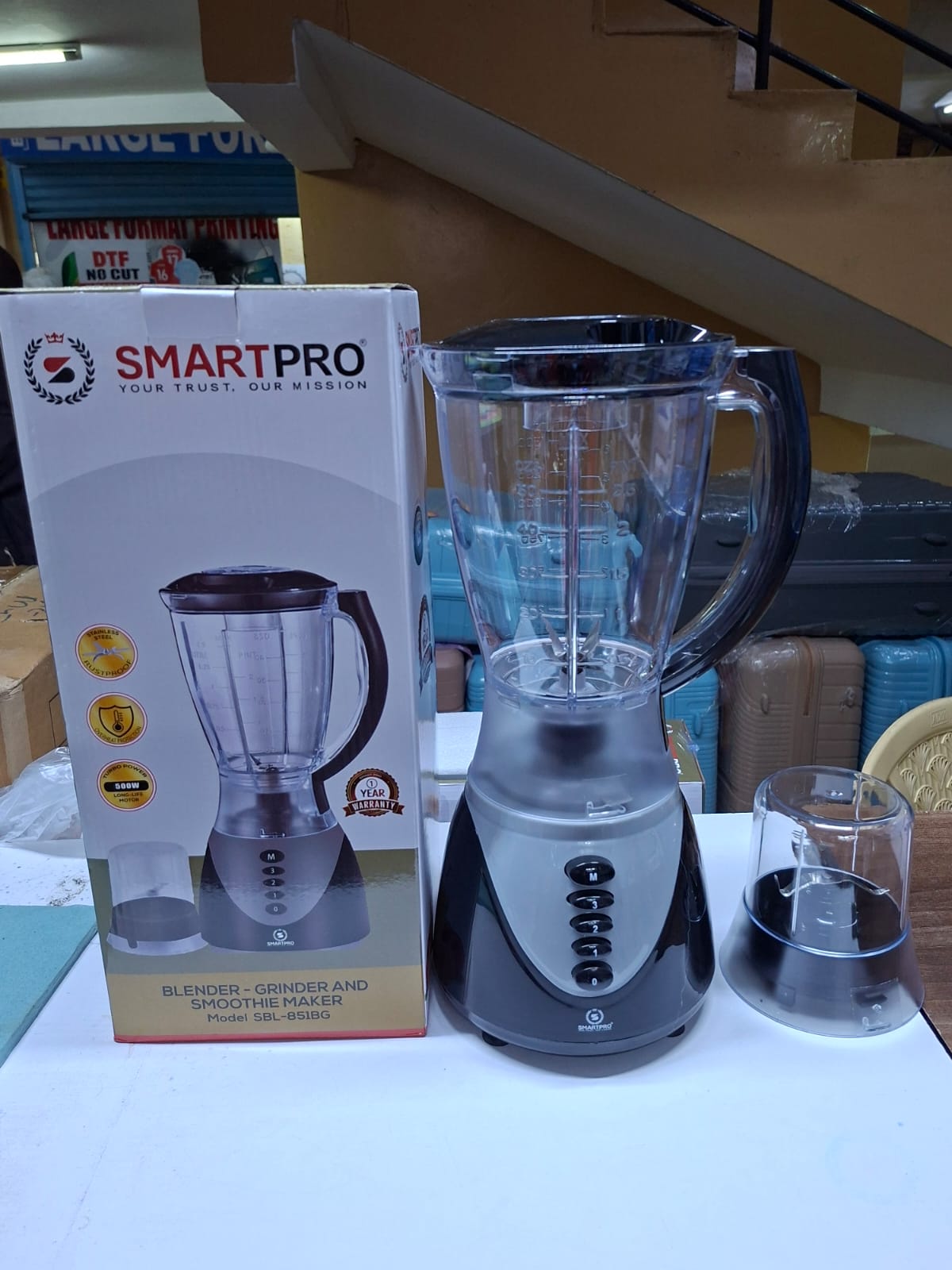 NEW IN 🔥🔥SMARTPRO 2-IN-1 ELECTRIC BLENDER & GRINDER - 500W SMOOTHIE MAKER WITH MILL - MODEL SBL-05WB, ELECTRIC FOOD BLENDER, SMOOTHIE BLENDER WITH GRINDER, KITCHEN BLENDER MILL.