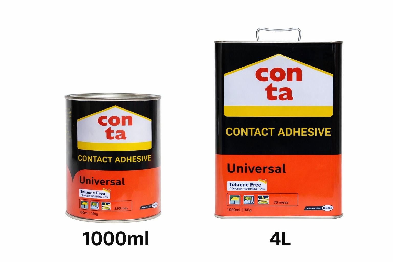 Conta Universal Contact Adhesive Glue (Toluene-Free),Available in 250Ml,500Ml,1L and 4L- 
Strong Bonding & Multi-Purpose Use for Wood, Leather, Plastic, Metal, Rubber & More .fast-drying bonding agent