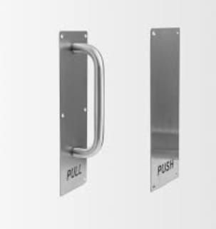 Door Handle, Push Pull Plate, Stainless Steel Handle, Office Door Hardware, Commercial Door Pull, Fire Door Handle, 304 Stainless Steel, Door Plate Set, Restaurant Door Handle, Metal Door Pull.