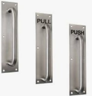 Door Handle, Push Pull Plate, Stainless Steel Handle, Office Door Hardware, Commercial Door Pull, Fire Door Handle, 304 Stainless Steel, Door Plate Set, Restaurant Door Handle, Metal Door Pull.