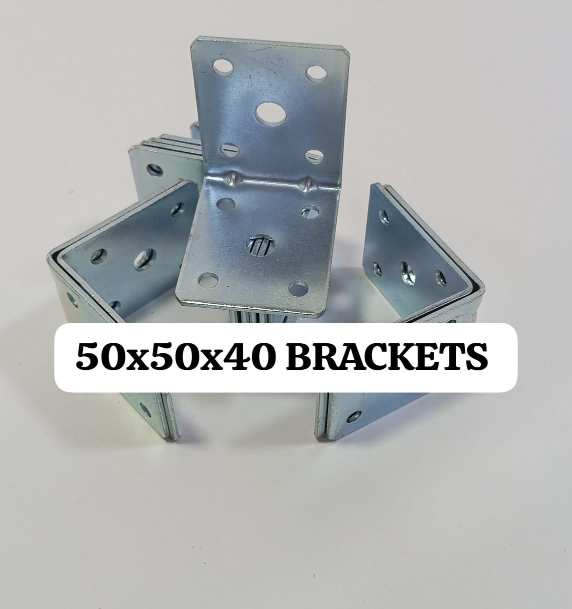 10Pcs Heavy Duty Reinforced Corner Brackets -  50x50x40 mm Galvanized L-Shape  Angle Brace for  Furniture &  Shelves (Silver) Brace for  Wood Furniture, Shelves, and  Structural  Support  ...