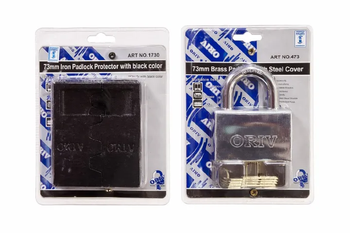 OFFER PRICE !!!!!!Oriv 73mm High-Security Hasp & Padlock Set (Art No. 473 & 1730) – Heavy Duty Iron Protector for Containers, Godowns, and Industrial Gates (Includes 3 Computerized Keys)