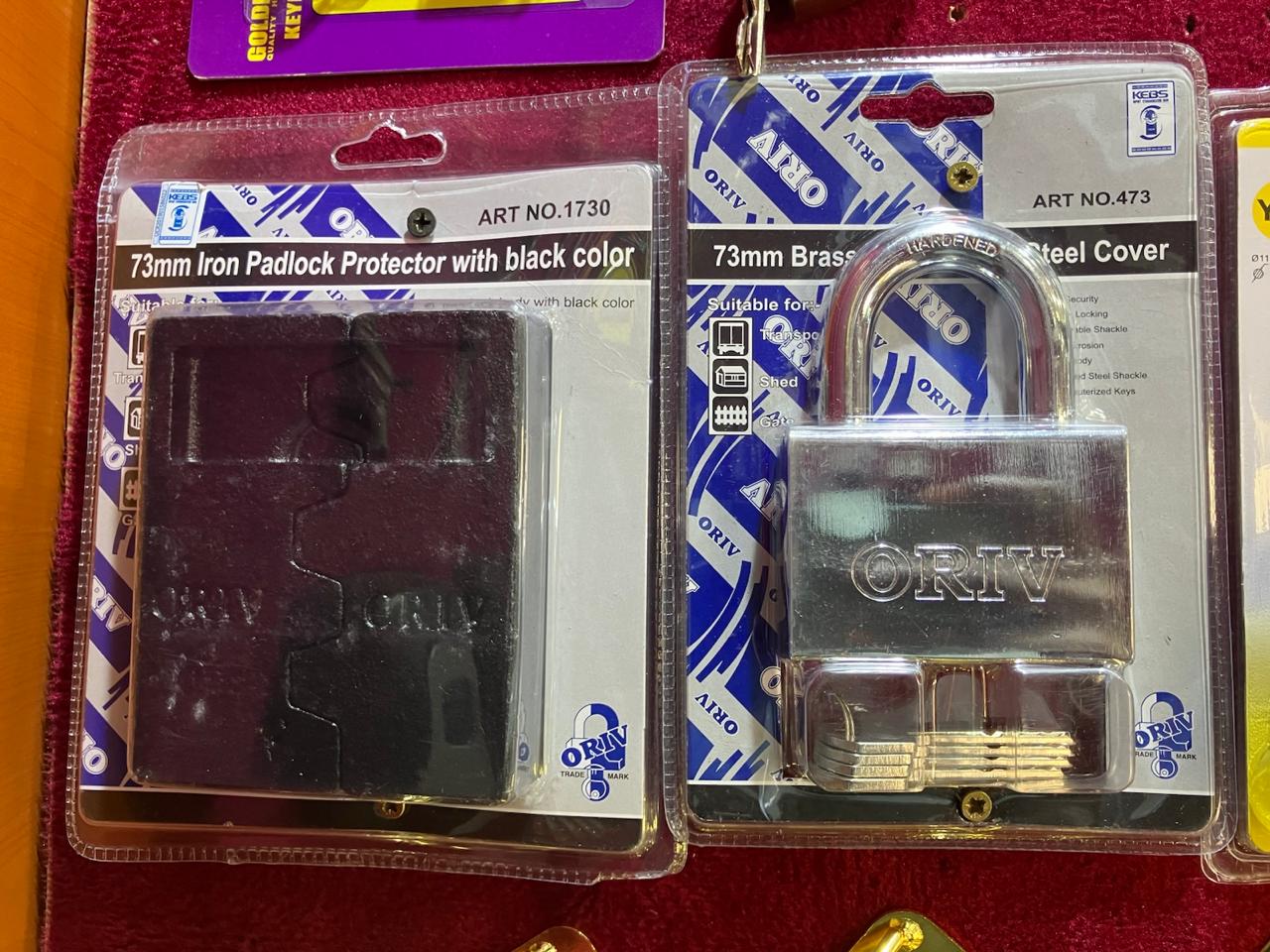 OFFER PRICE !!!!!!Oriv 73mm High-Security Hasp & Padlock Set (Art No. 473 & 1730) – Heavy Duty Iron Protector for Containers, Godowns, and Industrial Gates (Includes 3 Computerized Keys)