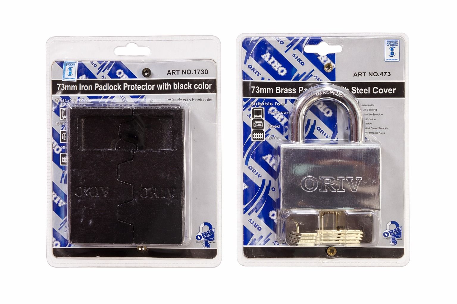 OFFER PRICE !!!!!!Oriv 73mm High-Security Hasp & Padlock Set (Art No. 473 & 1730) – Heavy Duty Iron Protector for Containers, Godowns, and Industrial Gates (Includes 3 Computerized Keys)