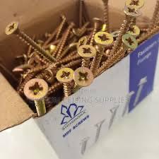 Premium MDF Wood Screws (200 Pcs Pkt) - [ all size available ] - Yellow Zinc Plated Anti-Rust - High Strength Chipboard Fasteners for Furniture, Kitchen Cabinets, Stima Boxes & DIY Woodworking Project