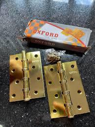 Oxford 4" Heavy Duty Door Hinges (10 pair Bulk Pack/ 0r 3Pa) – Premium Ball Bearing Steel Butt Hinges for Wooden Doors, Rust-Resistant Gold/Brass Finish, High-Strength Hardware for Home Construction,