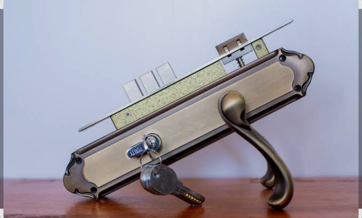 Fealty Z92OO-270 MAB High-Security Mortise Lock Set.This premium locking solution is  engineered for both residential and commercial applications providing a robust physical barrier-Antique brass.