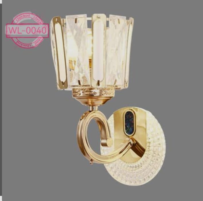 Neelux Geometric Glass Wall Bracket Light (DL 0034) - Modern Gold Luxury Crystal Sconce for Living Room,Bedroom,Bathroom and Hallway-High Quality Indoor  Decorative LED Wall Lamp.
