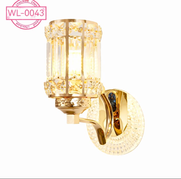 Neelux Geometric Glass Wall Bracket Light (DL 0034) - Modern Gold Luxury Crystal Sconce for Living Room,Bedroom,Bathroom and Hallway-High Quality Indoor  Decorative LED Wall Lamp.
