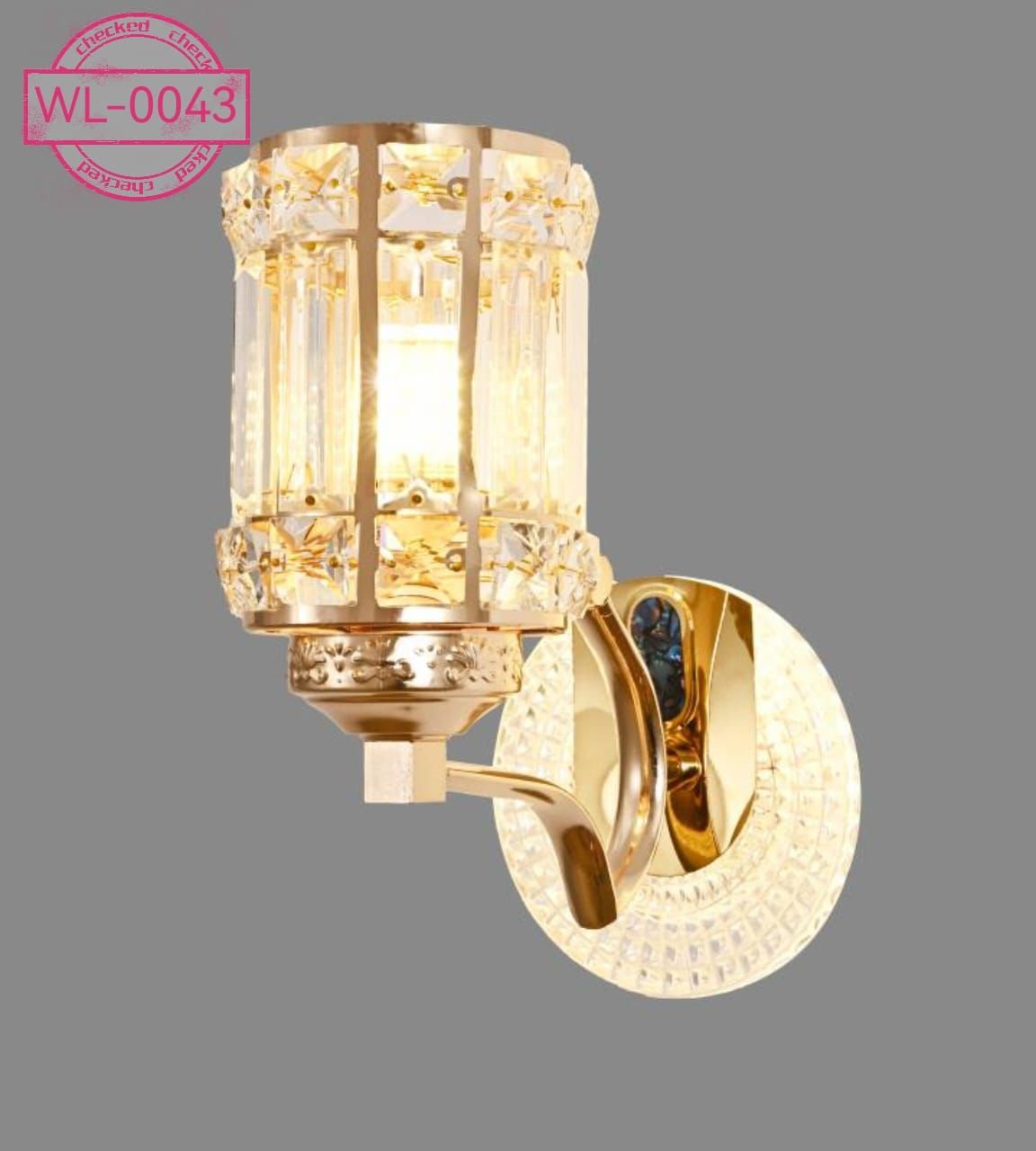 Neelux Geometric Glass Wall Bracket Light (DL 0034) - Modern Gold Luxury Crystal Sconce for Living Room,Bedroom,Bathroom and Hallway-High Quality Indoor  Decorative LED Wall Lamp.