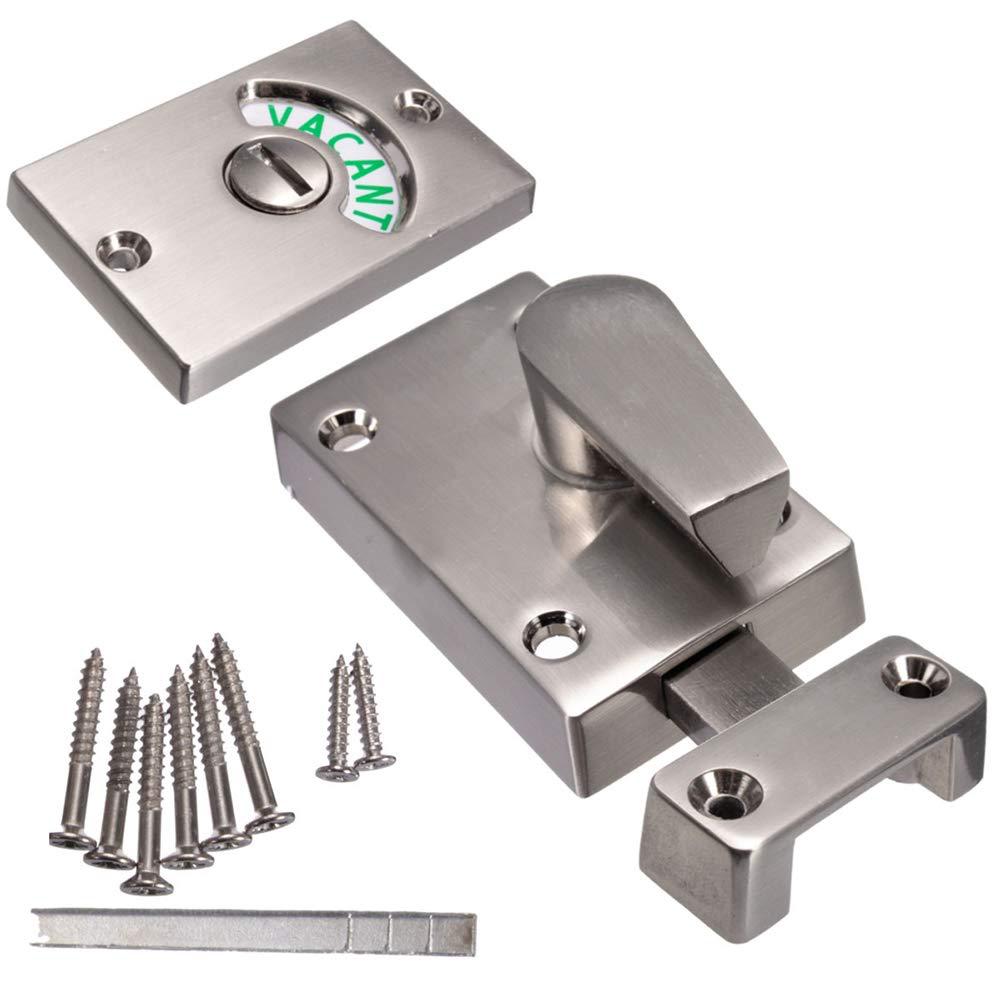 SET OF 2 / 3: Euro Premium Indicator Bolt Bathroom Lock - Heavy Duty Vacant/Engaged Privacy Latch Set - Rustproof Zinc Alloy Door Hardware for Public Restrooms, Offices & Home - Bulk Value Multi-Pack.