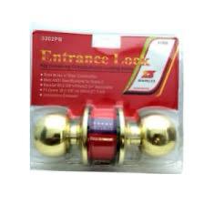 Fly Globe 5791SS-ET Entrance Door Knob Lock Set - Heavy Duty Stainless Steel Cylindrical Knobset with 3 Keys - ANSI Grade 3 Security - 415g -