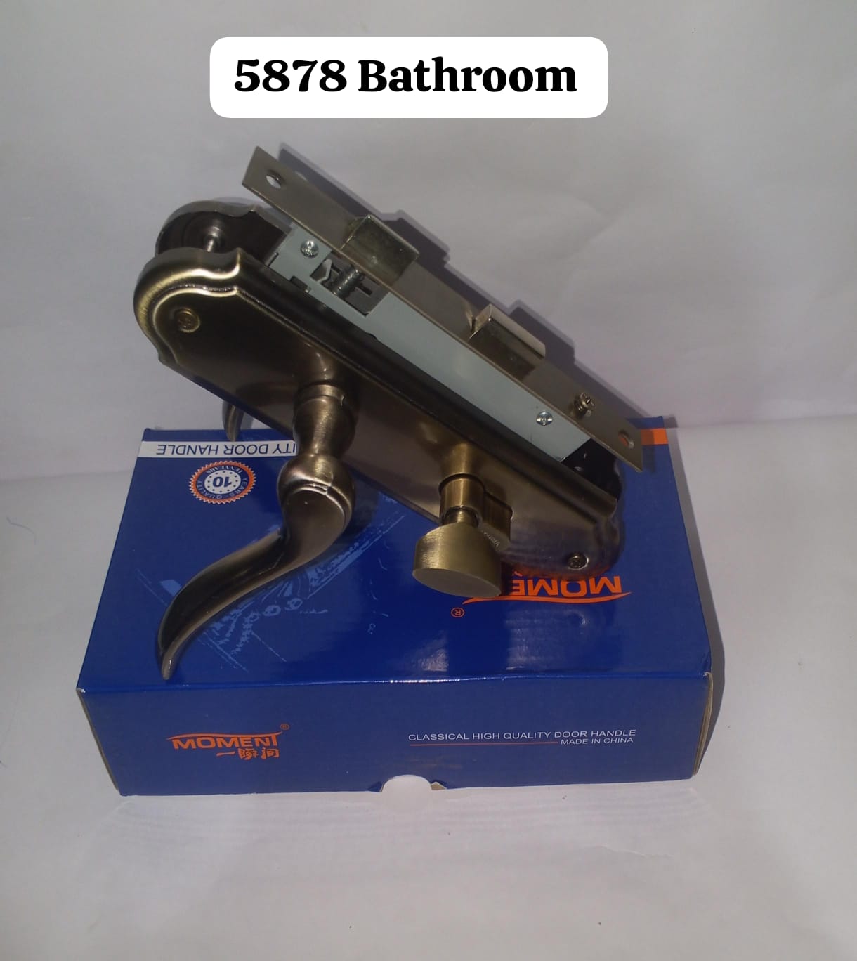 Moment 5817 Bathroom Door Handle Set - Heavy Duty Cylindrical Privacy Lockset (No Key) - Anti-Rust Stainless Steel Finish - Special Discount Offer on Retail 1 & Special discount for 2 .