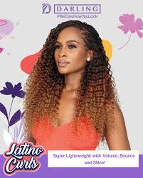 Darling Latino Curls 2pc Value Pack - 35cm Premium Synthetic Crochet Hair Extensions - High Volume Boho Braid & Water Wave Texture - Tangle-Free Long Lasting Bounce - Heat Friendly DIY Styling Fiber
