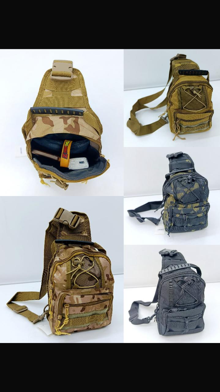 Tactical Military Sling Chest Bag - 600D Waterproof Oxford EDC Shoulder Pack - Multicam Camouflage Outdoor Crossbody Bag for Hiking & Camping