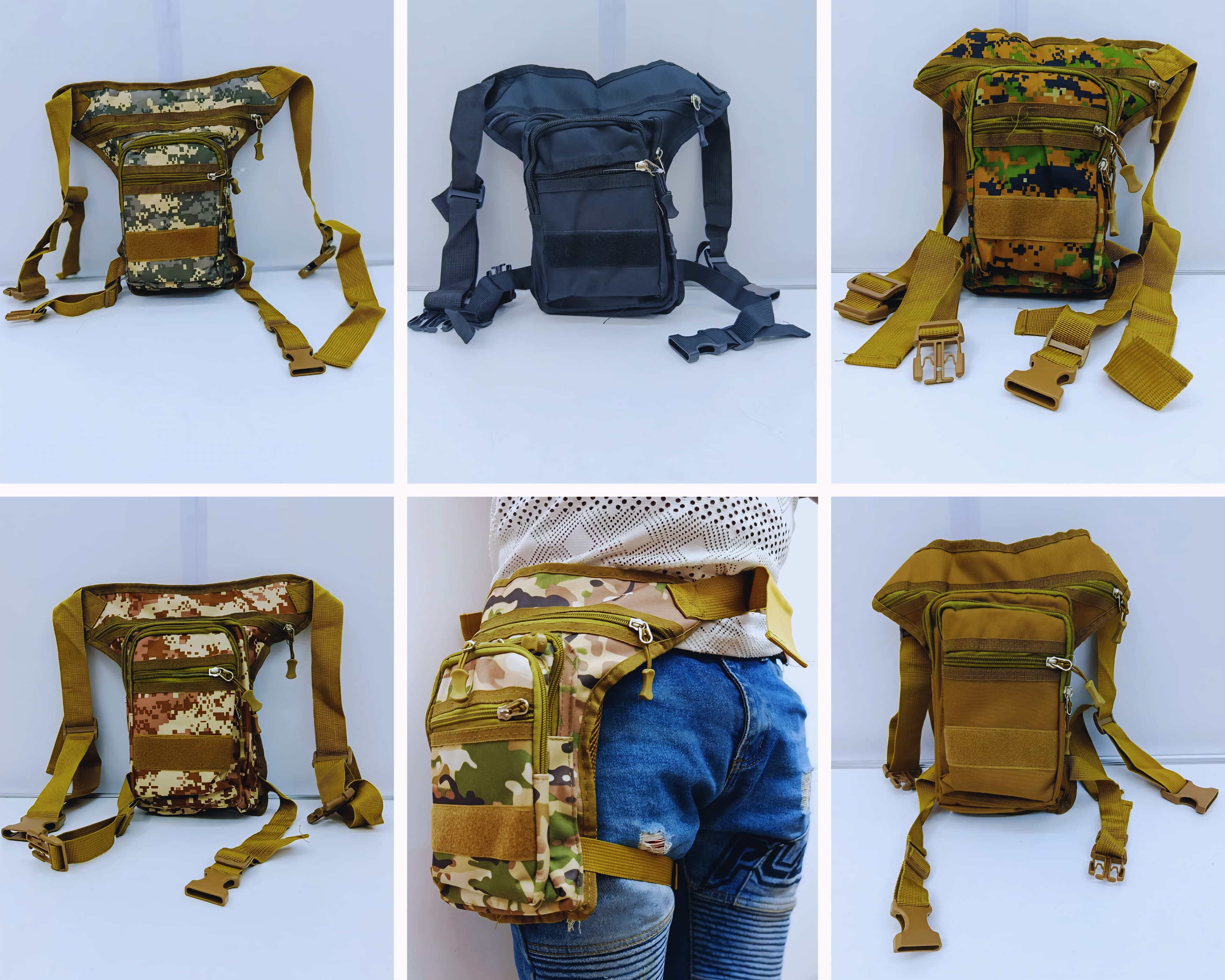 Tactical Drop Leg Bag for Men - Waterproof Digital Camo Thigh Pack, Multi-Pocket Military Waist Bag for Motorcycling, Hiking, Camping, Outdoors, Cycling & Fishing - Durable Utility Gear