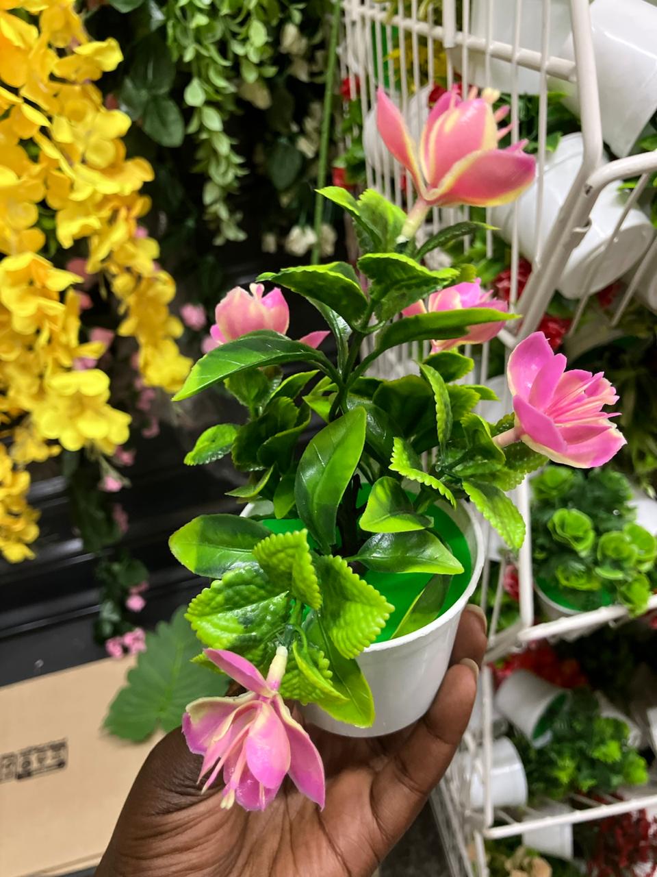[WHOLESALE BUNDLE] 3 Pcs / 6 Pcs Set Mini Artificial Potted Flowers - Assorted Decorative Faux Bonsai for Home & Office Decor (Random Mix)