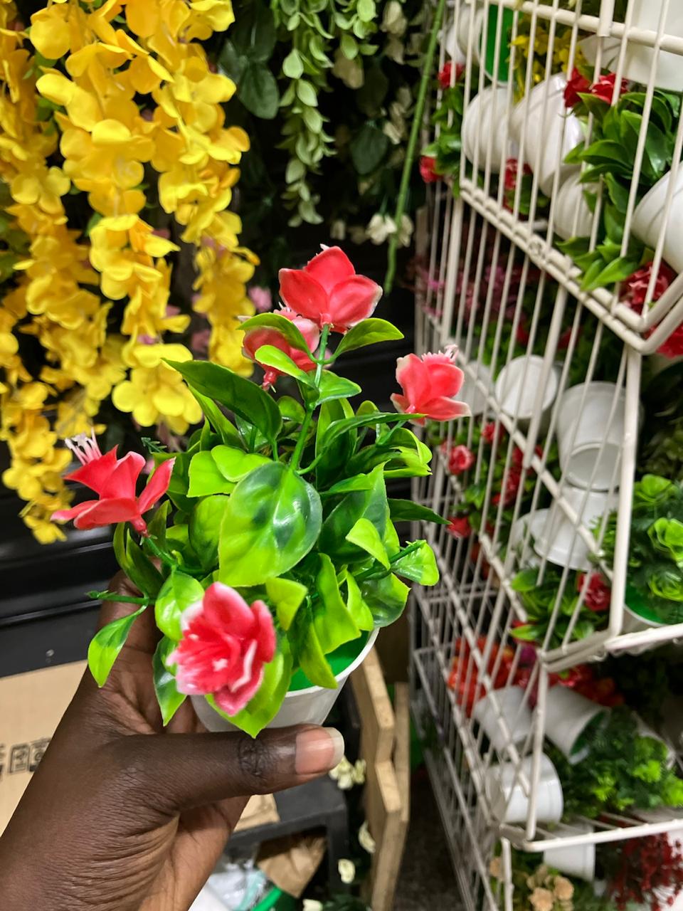 [WHOLESALE BUNDLE] 3 Pcs / 6 Pcs Set Mini Artificial Potted Flowers - Assorted Decorative Faux Bonsai for Home & Office Decor (Random Mix)