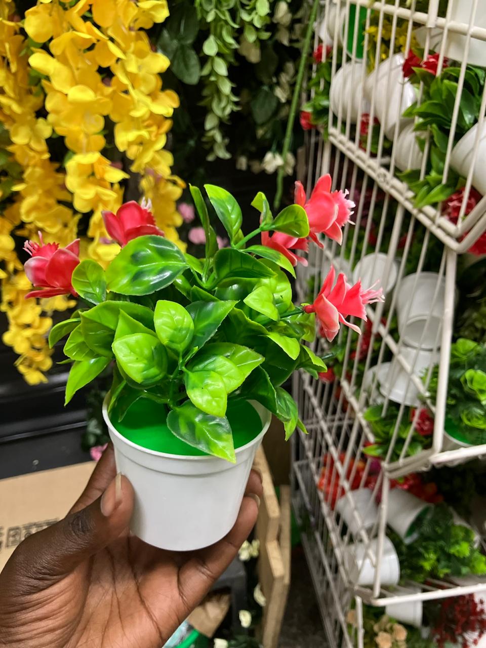 [WHOLESALE BUNDLE] 3 Pcs / 6 Pcs Set Mini Artificial Potted Flowers - Assorted Decorative Faux Bonsai for Home & Office Decor (Random Mix)