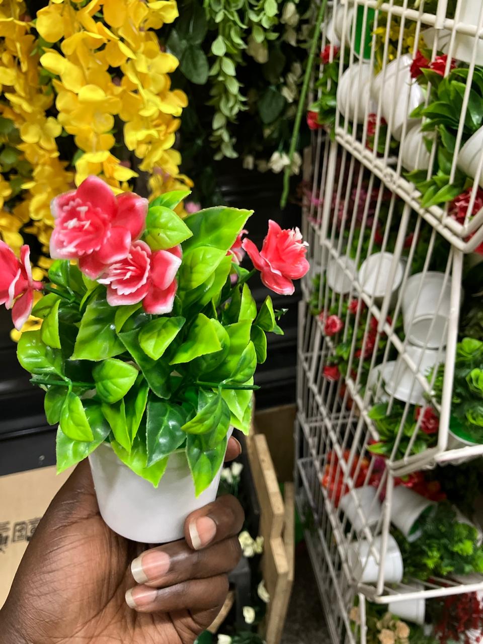 [WHOLESALE BUNDLE] 3 Pcs / 6 Pcs Set Mini Artificial Potted Flowers - Assorted Decorative Faux Bonsai for Home & Office Decor (Random Mix)