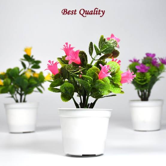 [WHOLESALE BUNDLE] 3 Pcs / 6 Pcs Set Mini Artificial Potted Flowers - Assorted Decorative Faux Bonsai for Home & Office Decor (Random Mix)