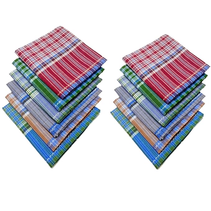 6pcs Standard Size Square Multiple Prints Handkerchief Set,colorful with random prints