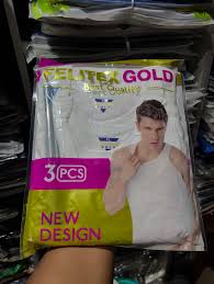 3PCS FELITEX GOLD MEN’S VESTS – 100% COTTON, PURE WHITE, SOFT, BREATHABLE & CLASSY INNERWEAR SET