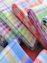 12 PCS  & 6 PCS  coarse Plaid Fabric Cotton Digital Printing Fabric Stripes  handkerchiefs