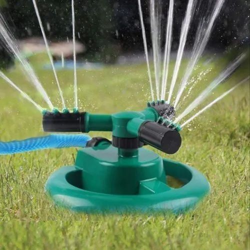 Arm 360⁰ Auto-Rotating Water Garden Sprinkler .Diameter can reach 50 feet. 6. Water-saving design: save water via adjusting the water density, more or less, and range to utilize  does not include pipe