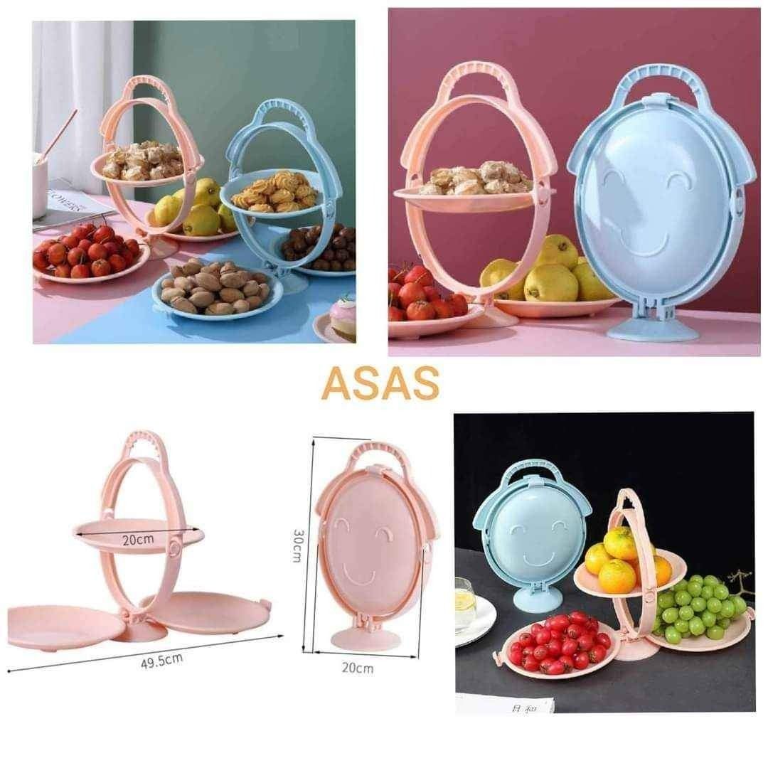 Creative folding 3 layer plate fruit rack