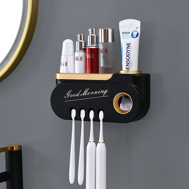 Automatic Toothpaste Dispenser & Toothbrush Holder – Wall Mounted Bathroom Organizer (No Drilling)